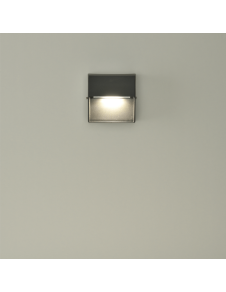 Lâmpada de parede LED externa Nashira square com 1 luz ambiente 3000K 4W 175Lm IP65