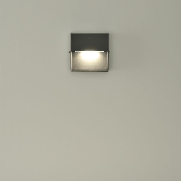 Applique murale d'extérieur LED Nashira carrée avec 1 lumière 3000K 4W 175Lm IP65 ambiante