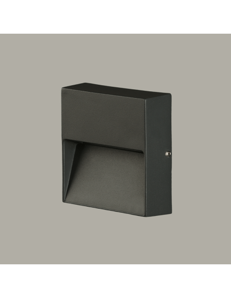 Aplique de parede LED para exterior quadrado Nashira com 1 luz 3000K 4W 175Lm IP65 detalhe