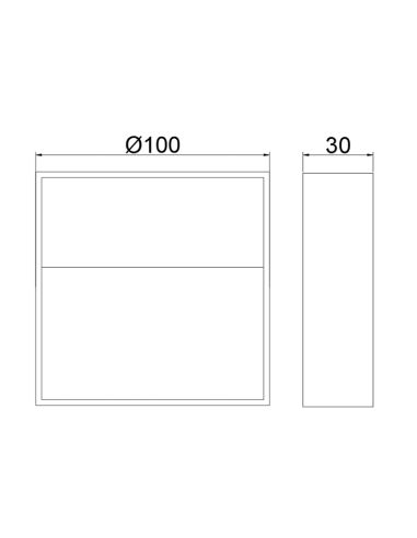 Applique murale d'extérieur LED carrée Nashira avec 1 lumière 3000K 4W 175Lm mesures IP65