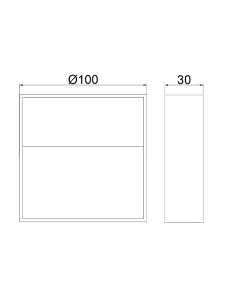 Applique murale d'extérieur LED carrée Nashira avec 1 lumière 3000K 4W 175Lm mesures IP65