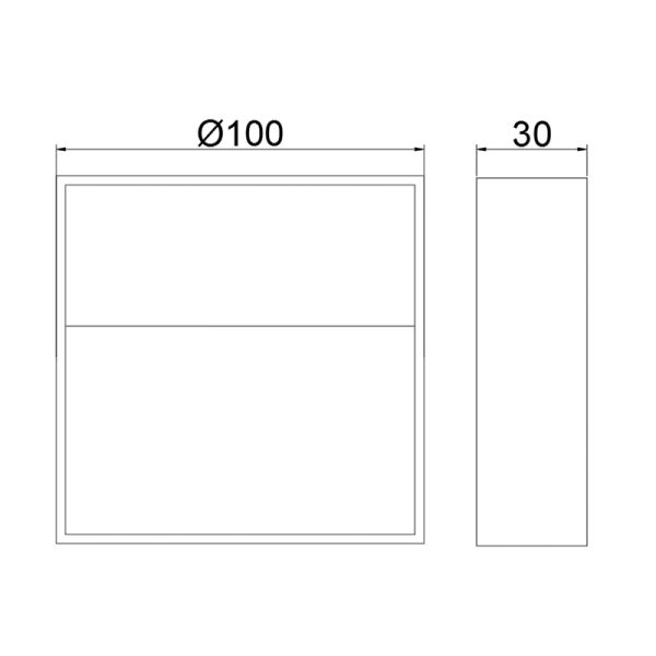 Applique murale d'extérieur LED carrée Nashira avec 1 lumière 3000K 4W 175Lm mesures IP65