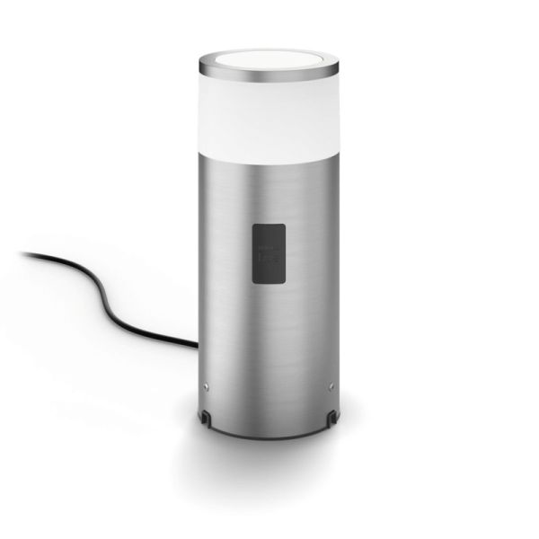 Baliza exterior LED inteligente Calla cromo mate 8W detalle producto