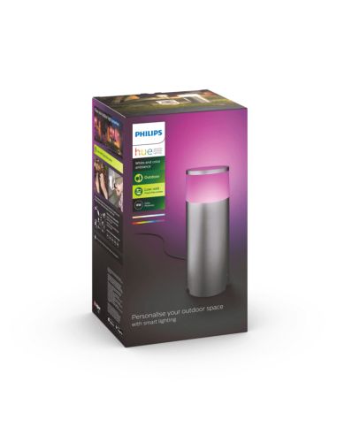 Baliza exterior LED inteligente Calla cromo mate 8W caja producto