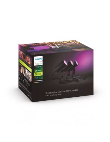 Pack de 3 focos LED inteligentes Lily para utilização no exterior Caixa de produto 8W