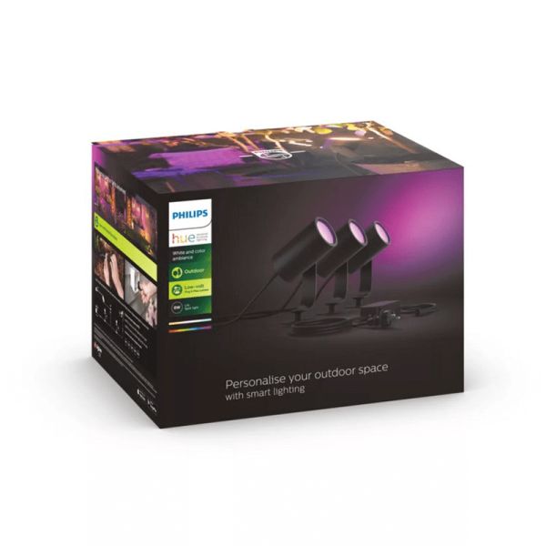 Pack de 3 focos LED inteligentes Lily para utilização no exterior Caixa de produto 8W