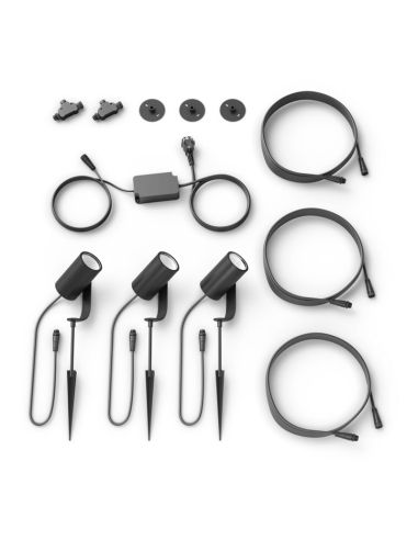 Pacote de 3 refletores LED inteligentes Lily para uso externo 8W componentes do produto