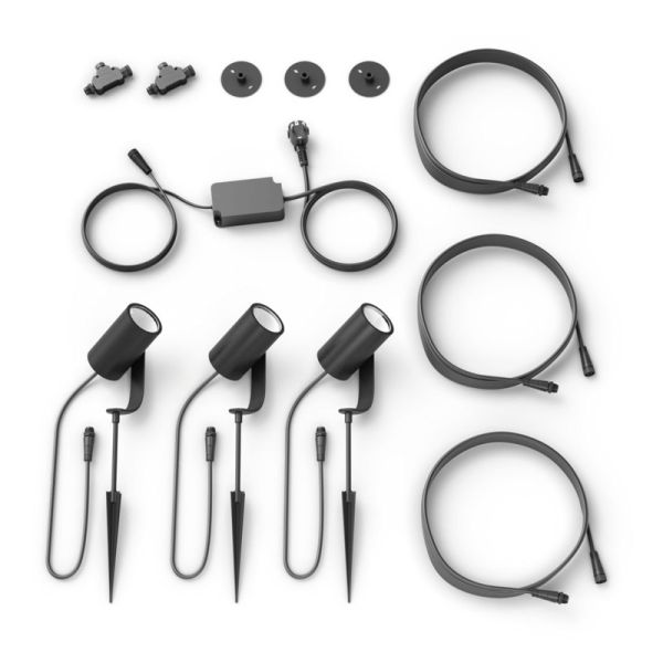 Pacote de 3 refletores LED inteligentes Lily para uso externo 8W componentes do produto