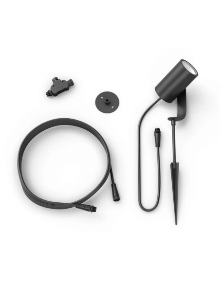 Foco LED extensible para exterior Lily negro 8W componentes producto