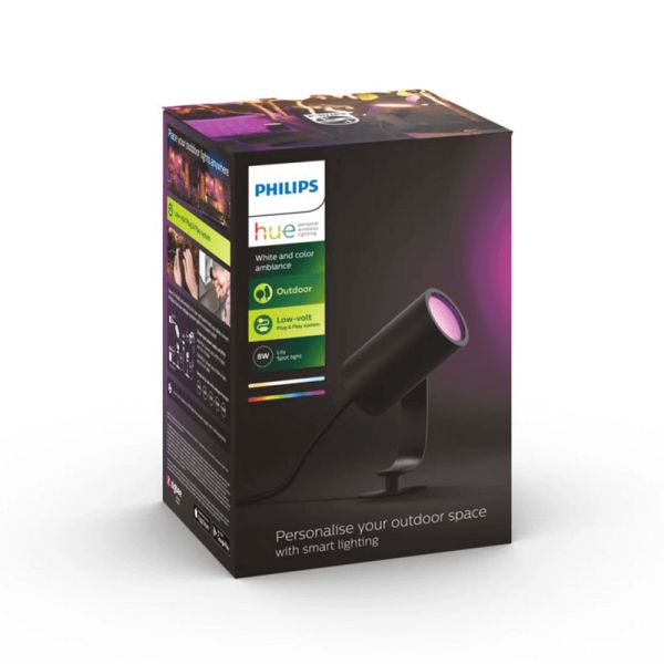 Foco LED extensible para exterior Lily negro 8W caja producto