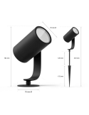 Foco LED extensible para exterior Lily negro 8W medidas producto
