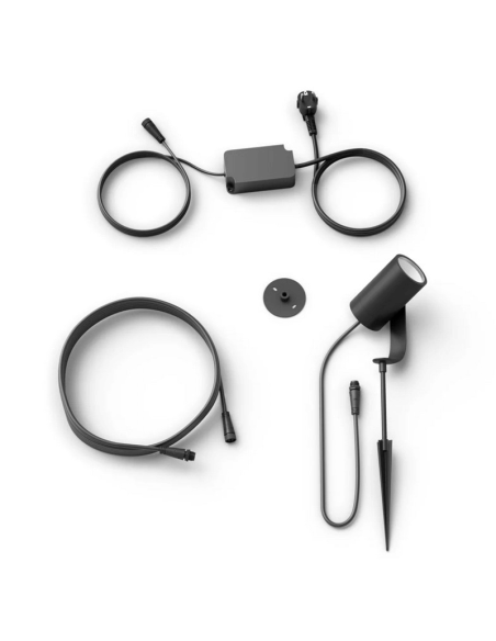 Foco LED extensible para exterior Lily negro caja producto componentes producto