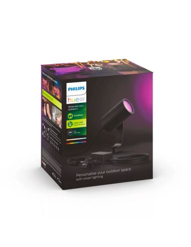 Foco LED extensible para exterior Lily negro caja producto