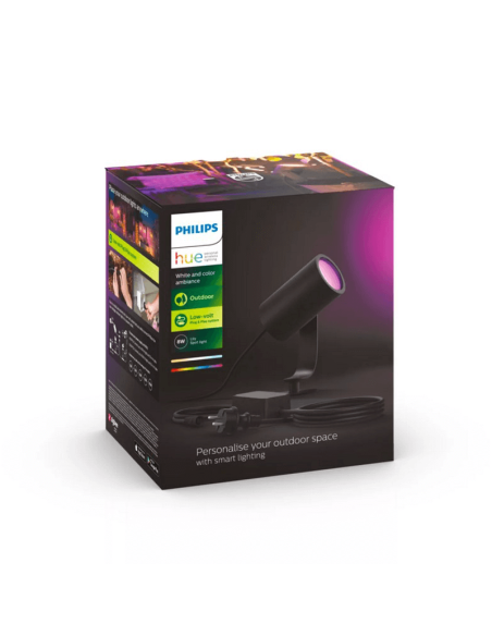 Foco LED extensible para exterior Lily negro caja producto