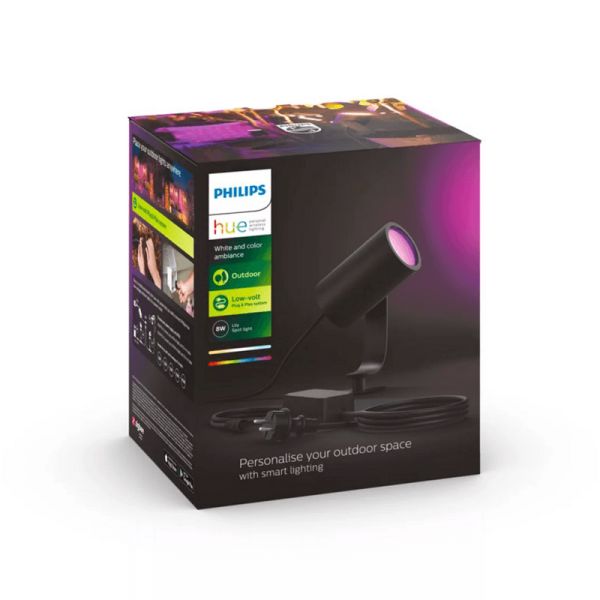 Foco LED extensible para exterior Lily negro caja producto