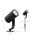 Foco LED extensible para exterior Lily negro caja producto medidas producto