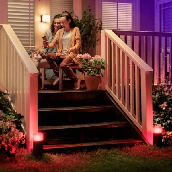 Farol LED externo inteligente Calla, conjunto de extensão externo preto