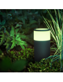 Balise LED extérieure intelligente Calla, kit d'extension Noir allumé dans un jardin