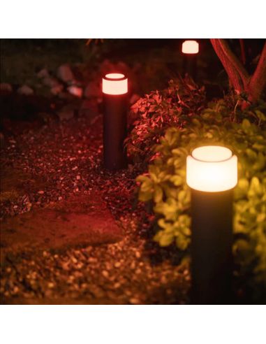 Bollard LED exterior Calla, conjunto de extensão Preto, luz quente 1x8W