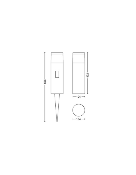 Farol LED exterior Calla, conjunto de extensão Preto, dimensões do produto 1x8W