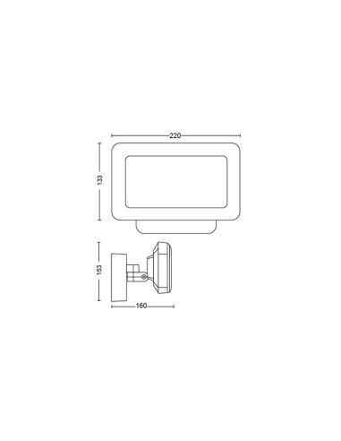 Spot réflecteur LED noir Découvrez l'extérieur Taille du produit 30W