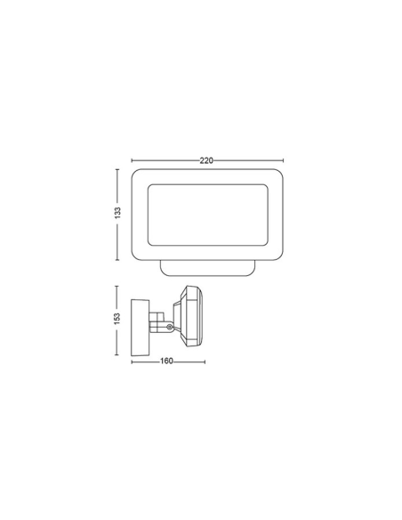 Spot réflecteur LED noir Découvrez l'extérieur Taille du produit 30W
