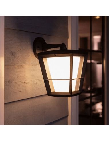 Aplique de pared LED para exterior Negro Econic 15W luz cálida