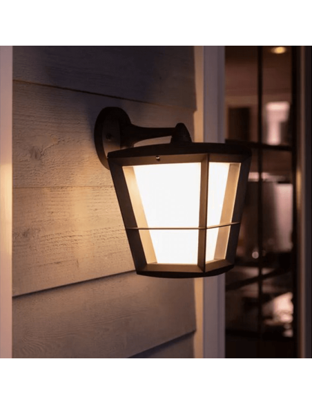 Aplique de pared LED para exterior Negro Econic 15W luz cálida