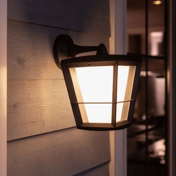 Aplique de pared LED para exterior Negro Econic 15W luz cálida