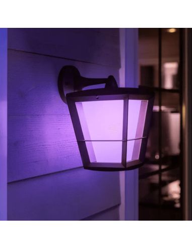 Aplique de pared LED para exterior Negro Econic 15W luz rosa