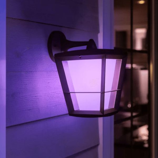 Aplique de pared LED para exterior Negro Econic 15W luz rosa