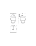 Aplique de pared LED para exterior Negro Econic 15W medidas producto