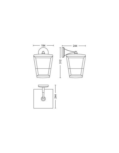 Aplique de pared LED para exterior Negro Econic 15W medidas producto