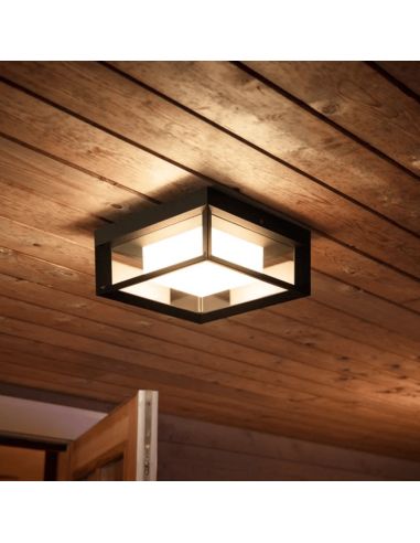 Aplique pared LED exterior inteligente Econic cuadrado 15W luz cálida