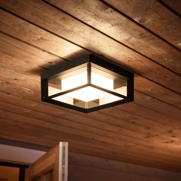 Aplique pared LED exterior inteligente Econic cuadrado 15W luz cálida