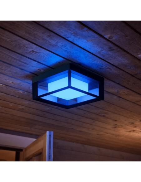 Applique murale LED d'extérieur intelligente Econic carrée 15W lumière bleue
