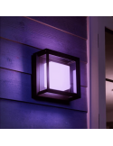 Aplique pared LED exterior inteligente Econic cuadrado 15W luz rosa