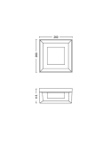 Aplique pared LED exterior inteligente Econic cuadrado 15W medidas producto