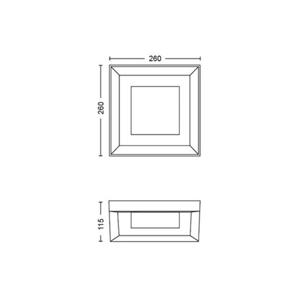 Aplique pared LED exterior inteligente Econic cuadrado 15W medidas producto