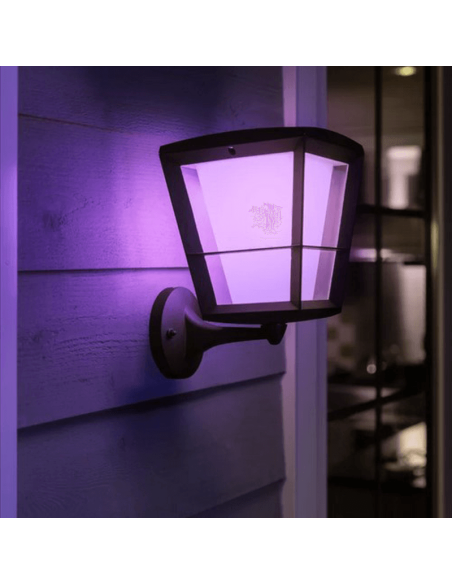 Lâmpada de parede LED inteligente para exterior Econic IP44 15W luz rosa