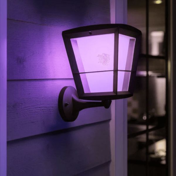 Lâmpada de parede LED inteligente para exterior Econic IP44 15W luz rosa