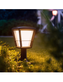 Lámpara de pedestal LED para exteriores Econic Negro 15W luz cálida