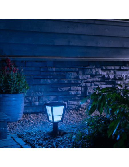 Lámpara de pedestal LED para exteriores Econic Negro 15W luz azul