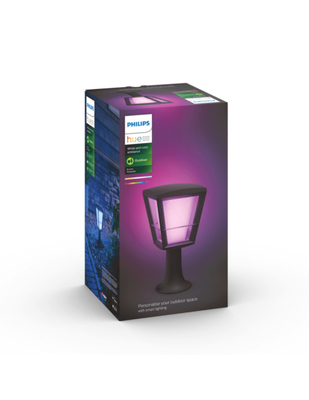 Lámpara de pedestal LED para exteriores Econic Negro 15W caja producto