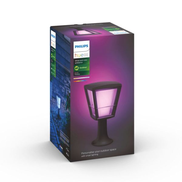 Lámpara de pedestal LED para exteriores Econic Negro 15W caja producto