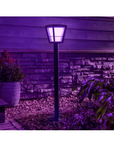 Lámpara de Poste para Jardín LED Negro Econic 15W IP44 luz rosa