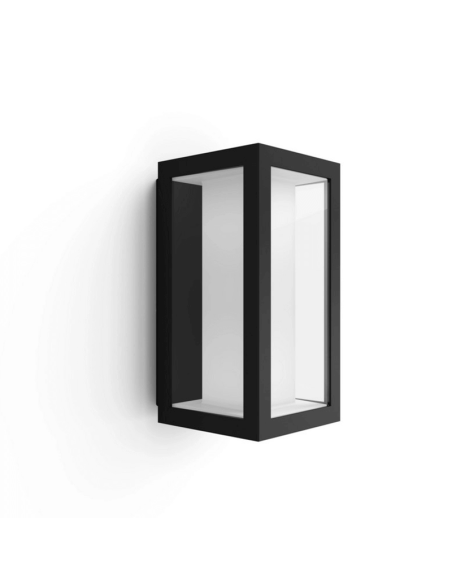 Aplique de pared LED exterior Negro Impress rectangular 15W detalle