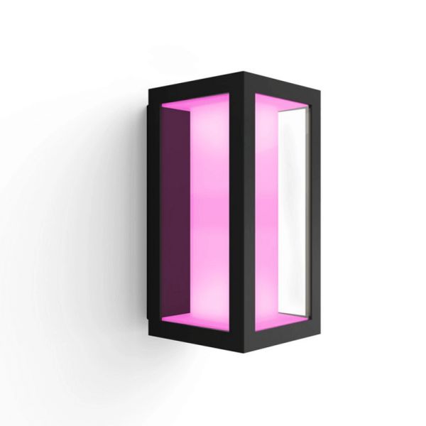 Aplique de pared LED exterior Negro Impress rectangular 15W | LeonLeds