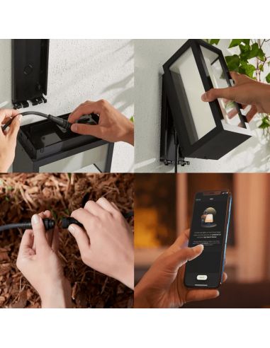 Aplique pared LED exterior Impress rectangular 15W IP44 cómo conectar