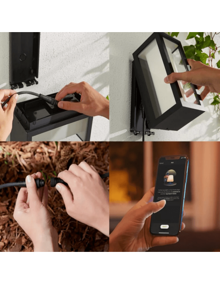 Aplique pared LED exterior Impress rectangular 15W IP44 cómo conectar